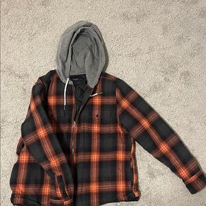Lucky Brand Plaid Jacket with Gray Hood